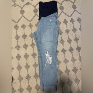 Pink blush maternity jeans